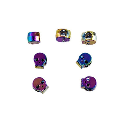 Skull Metal Beads 10mm Colorful Large Hole Zinc Alloy 50pcs 4