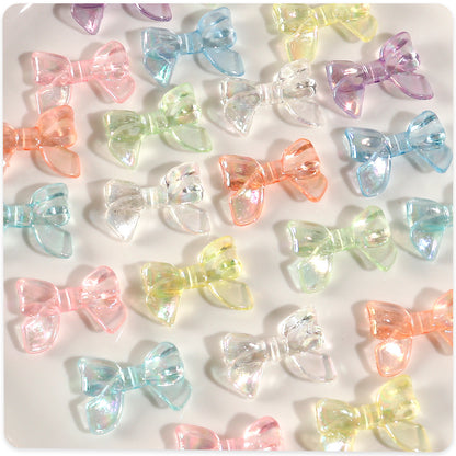Transparent Bow Acrylic Beads 31mm AB Colored Plating 1pc 6