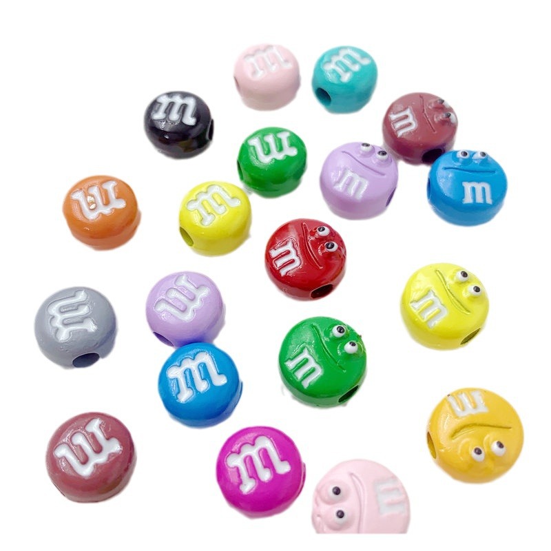 M&M'S Painted Metal Beads 9mm Colorful Glossy Alloy 20pcs 5