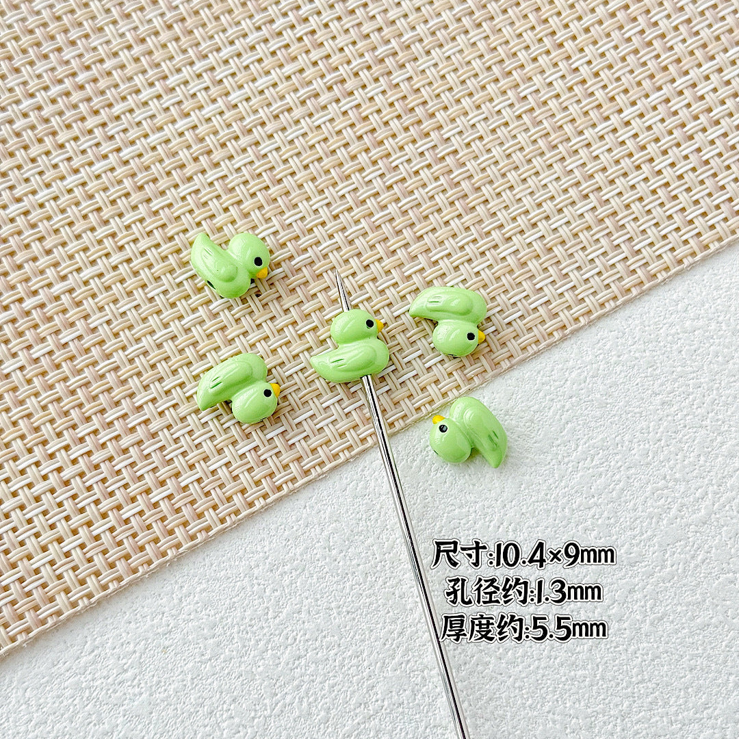Duck Metal Beads 10mm 3D Baking Painted Alloy 10pcs 7
