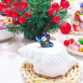 Silicone Focal Beads Ghost Face Stitch Holding Sword with Purple Hat 20pcs 5