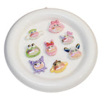 Plating Resin Character Beads Glossy Pastel Tones Big Mouth 10pcs 5
