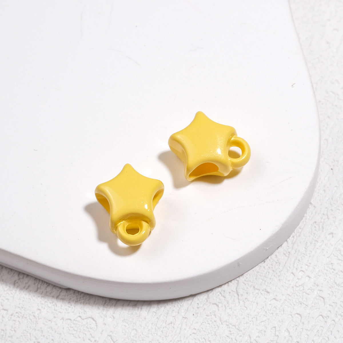 Baking Painted Star Acrylic Beads 14mm Glossy Colorful 50pcs 10