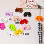 Painted Cat Ear Comb Acrylic Beads 24mm Colorful Glossy 50pcs 4