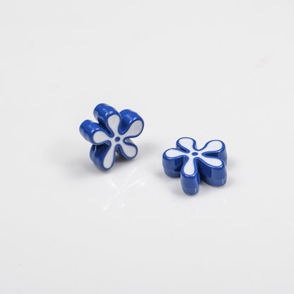 Irregular Sponge Flower Acrylic Beads 14mm Glossy Colorful 50pcs 15