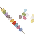 Matte Heart Acrylic Beads 12mm Pastel Vibrant Colors 100pcs 3