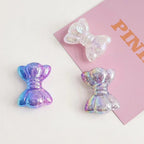UV Plating Gradient Crackle Bow Acrylic Beads 32mm 50pcs 2