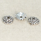 Alloy Flower Bead Caps 12mm Antique Silver Cluster 100pcs 4