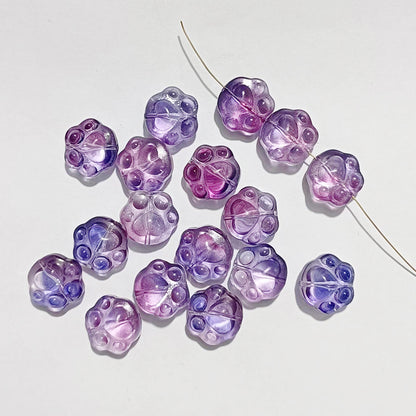 Vintage Cat Claw Glass Beads 15mm Glossy Translucent Colors 50pcs 8