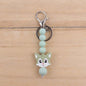 Silicone Cartoon Civet Cat Beaded Keychain Pastel Colors 10