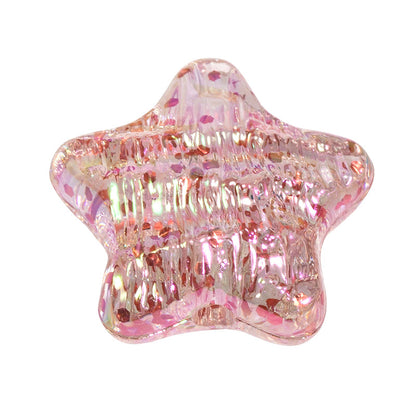 Glitter Wrinkle Star Acrylic Beads 19mm Colorful Mixed 20pcs 9