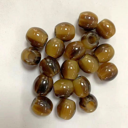 Fluid Glitter Resin Barrel Beads 12mm Natural Shimmer Large Hole 100pcs 12