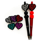 Silicone Focal Beads Love Hair Salon Heart Shape with Hairstyling Tools 20pcs 4
