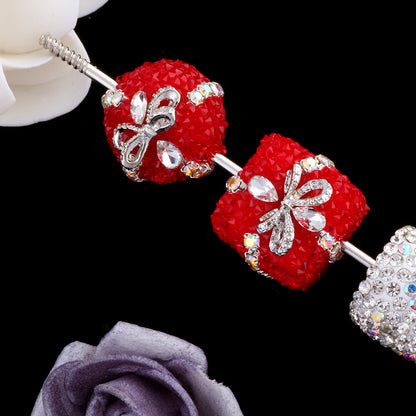 Square Rhinestone Beads 18mm 19mm Imitation Granulated Sugar Gift Box 2pcs 7