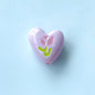 Hand Painted Heart Acrylic Beads 20mm Summer Tulip Pastel 100pcs 9