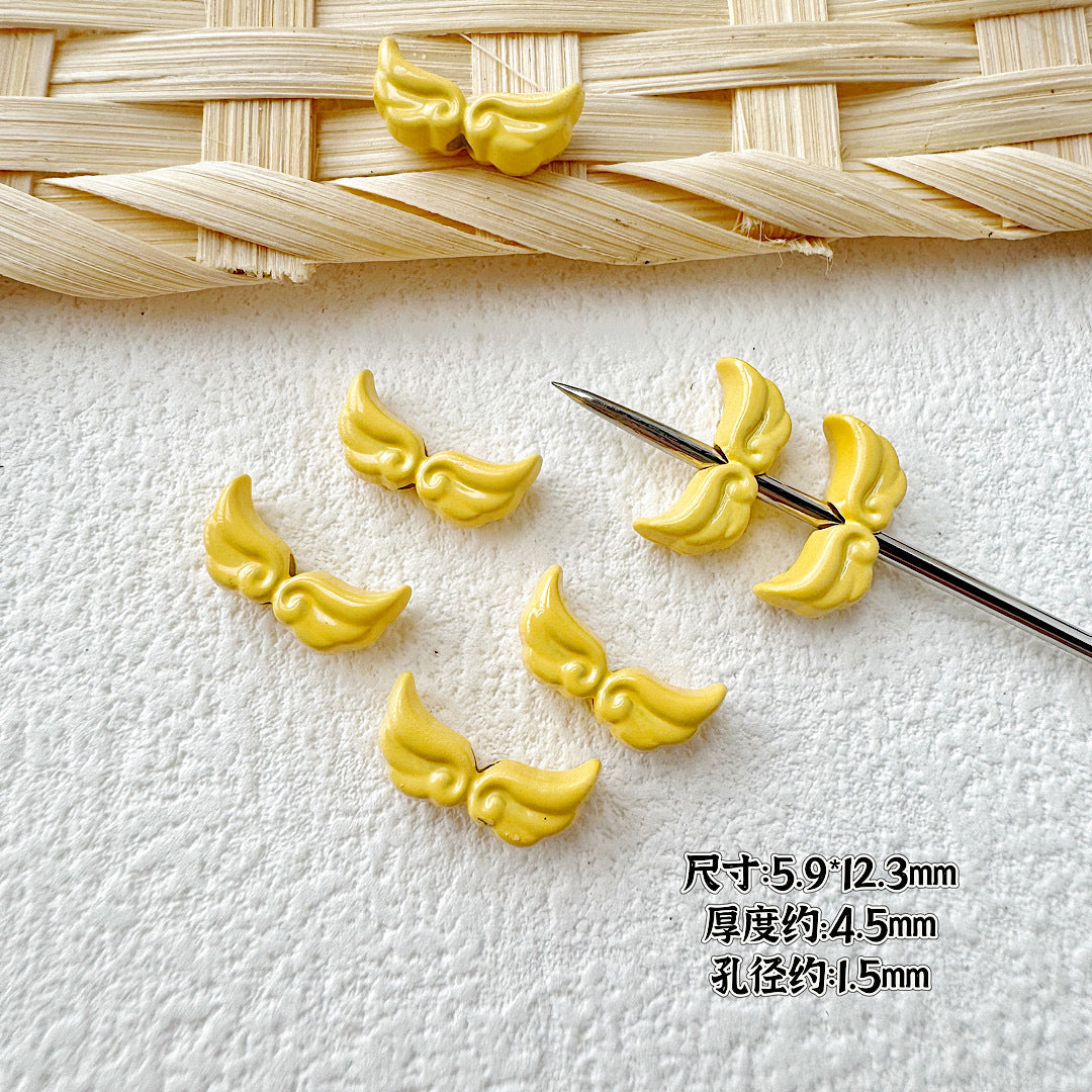 Baking Painted Cheese Animal Metal Beads Whimsical Pastel Colors 20pcs 11