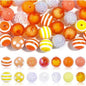 Bubblegum Beads 20mm Rainbow Glossy Striped Polka Dot Chunky Mix 50pcs 3