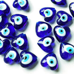 Lampwork Glass Beads Heart 12-20mm Double-Sided Turkey Evil Eye Blue 50pcs 4