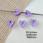 Heart Stone Metal Beads 6mm 9mm Glossy Painted Pastel Colors 50pcs 10