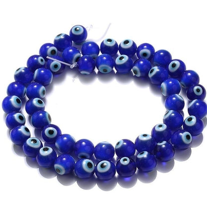 Millefiori Evil Eye Round Lampwork Glass Beads 6mm 124pcs 9