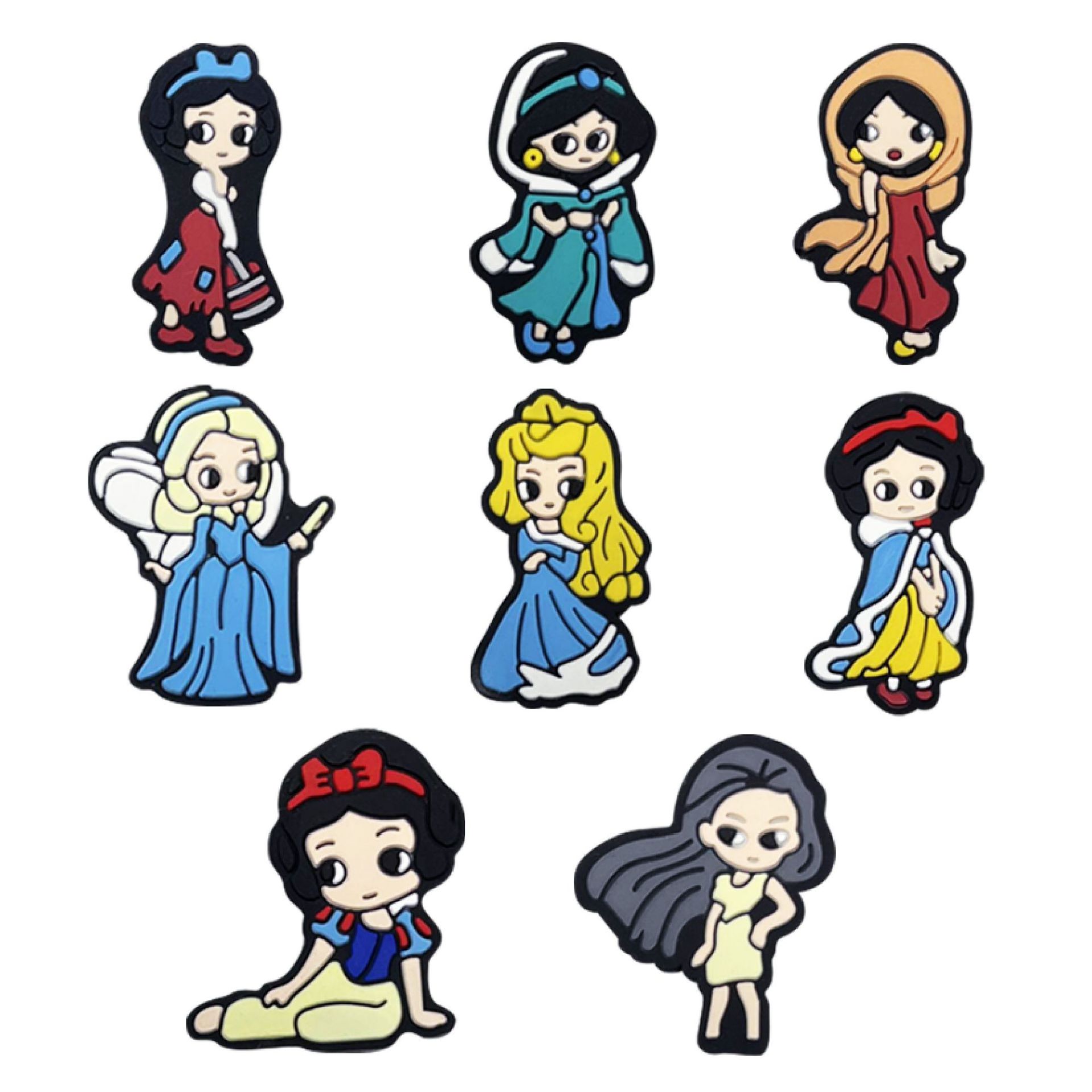 Silicone Focal Beads Cartoon Princess Sitting Pose 20pcs 4