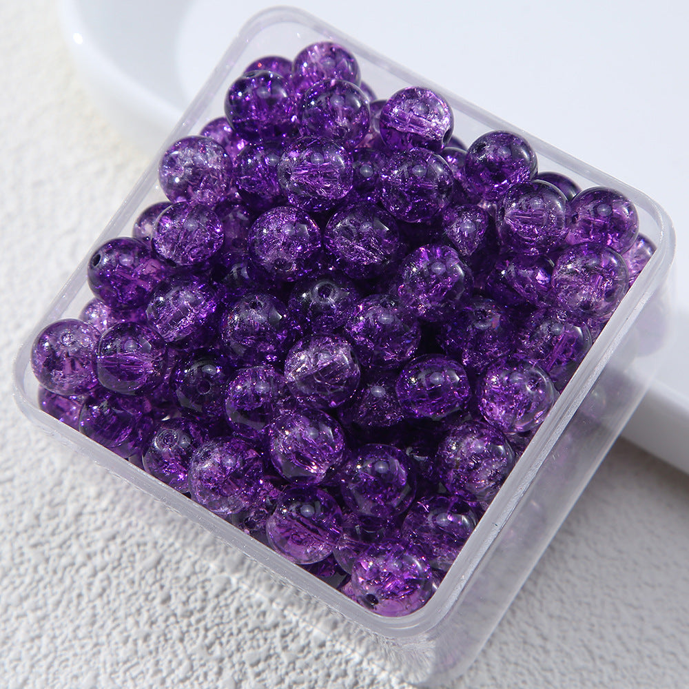 Gradient Crackle Round Glass Beads 10mm Vibrant Mixed Colors 60pcs 6