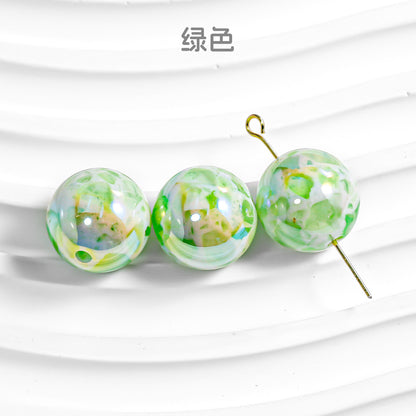 Milk Colored Marbled Resin Beads 16mm Glossy Round 20pcs 9