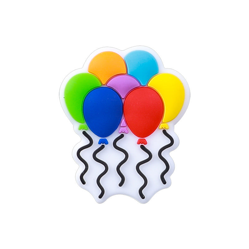 Silicone Focal Beads Happy Birthday Heart Balloon Collection 20pcs 7