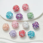 Embellished Bubblegum Beads 20mm Pearl Heart Cluster Assorted Colors 2pcs 2