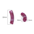 Curved Tube Acrylic Beads 32mm Translucent Mixed Colors 40pcs 5