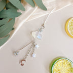 Cloud Star Acrylic Phone Charm Glossy White Celestial Design 4pcs