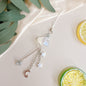 Cloud Star Acrylic Phone Charm Glossy White Celestial Design 4pcs