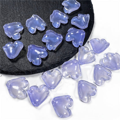 Czech Glass Beads Peony Petal 19mm Translucent Lavender Heart 50pcs 15