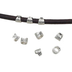 Tube Metal Beads 8mm Leaf Roll Pattern Tibetan Alloy 100pcs 5