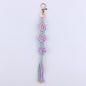 Handmade Woven Flower Keychain Cotton Polyester Gold Clasp 9