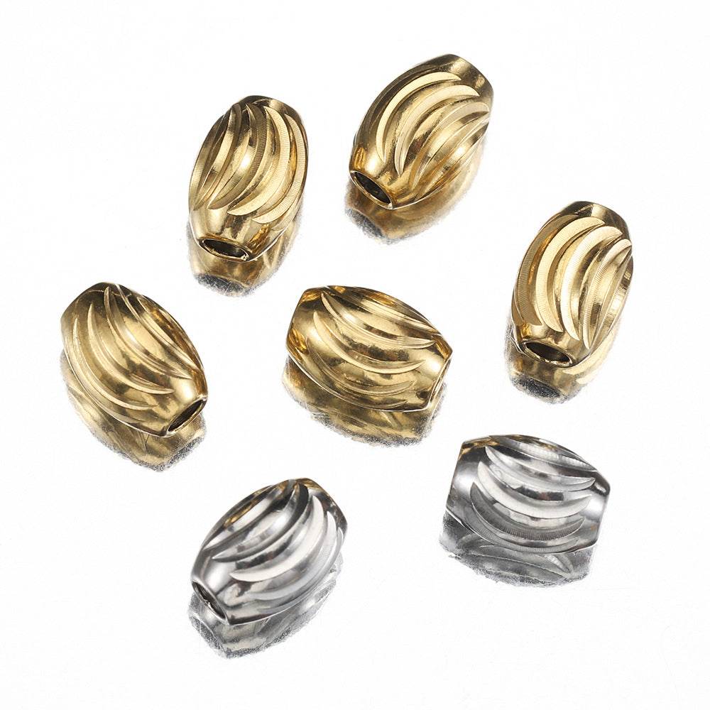 Stainless Steel Oval Metal Beads 3x5mm 5x7mm Curved Arc 20pcs 5