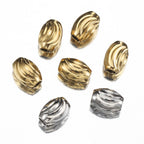 Stainless Steel Oval Metal Beads 3x5mm 5x7mm Curved Arc 20pcs 5