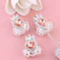 Heart Pumpkin Carriage Rhinestone Beads 28mm Alloy Pave Multi Color 5pcs 13