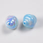 Pastel Cow Horn Wrapped Acrylic Beads 17mm Iridescent Finish 50pcs 6