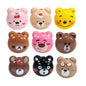 Cartoon Character Bear Head Acrylic Beads 17mm Colorful 10pcs 9