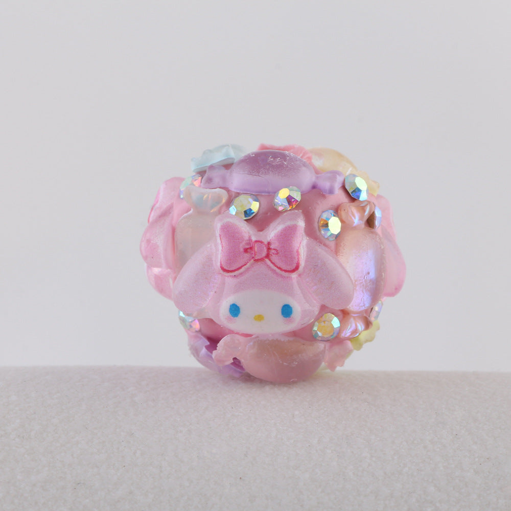 Embellished Round Clay Beads 16mm Cartoon Characters 5pcs 7