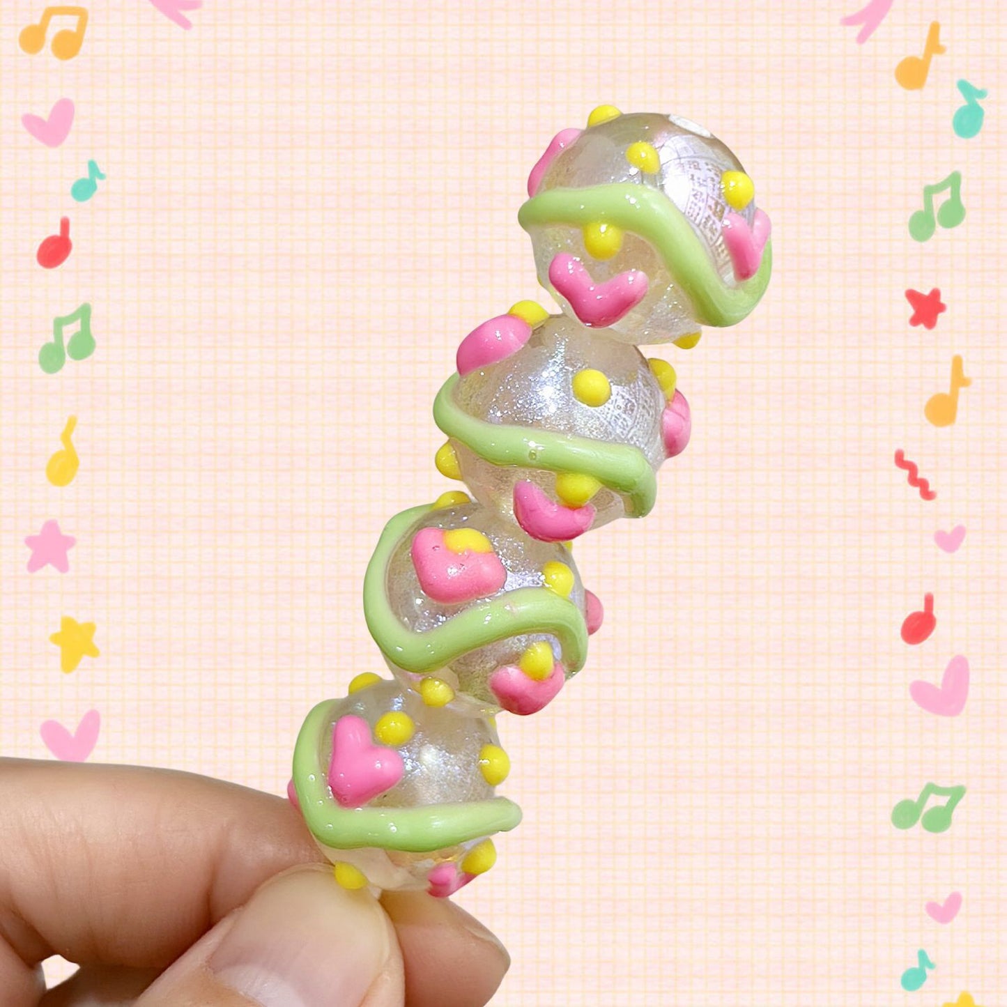 Hand Painted Starfish Acrylic Beads 16mm Christmas Cap Series 5pcs 16