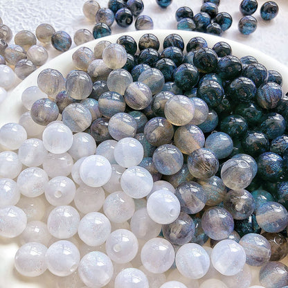 Galaxy Series Resin Beads 10mm Blue Glitter Powder 30pcs 4