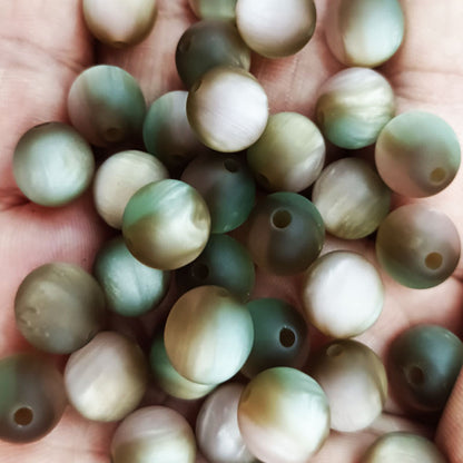 Matte Gradient Tricolor Round Resin Beads 8/10/16mm Pastel Finish 50pcs 9