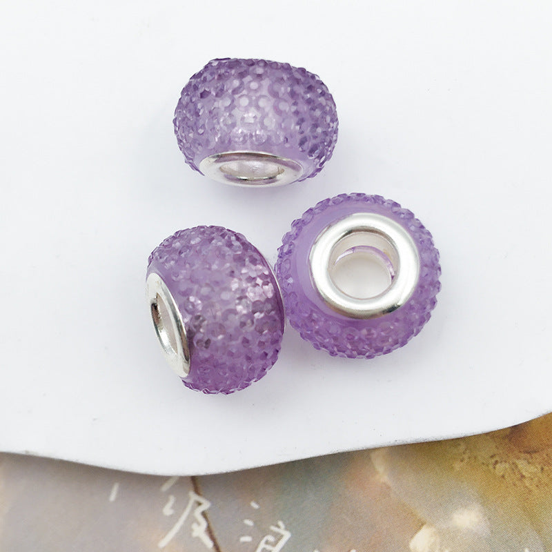 Purple Tone Resin Spacer Beads Mixed Shapes and Finishes 40pcs 14