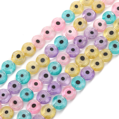 Lampwork Glass Beads Evil Eye Macaron Color Translucent 6mm 8mm 10mm 8