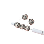 Round Rhinestone Beads 16mm Clustered Crystal Alloy 10pcs 5