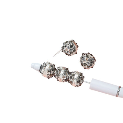 Round Rhinestone Beads 16mm Clustered Crystal Alloy 10pcs 5