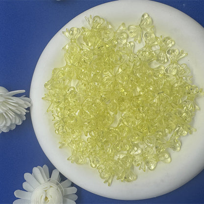 Colored Clear Bow Ribbon Acrylic Beads 18mm Translucent 100pcs 16
