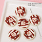 Dessert Acrylic Flat Beads 17mm Printed Cute Food Designs 10pcs 11